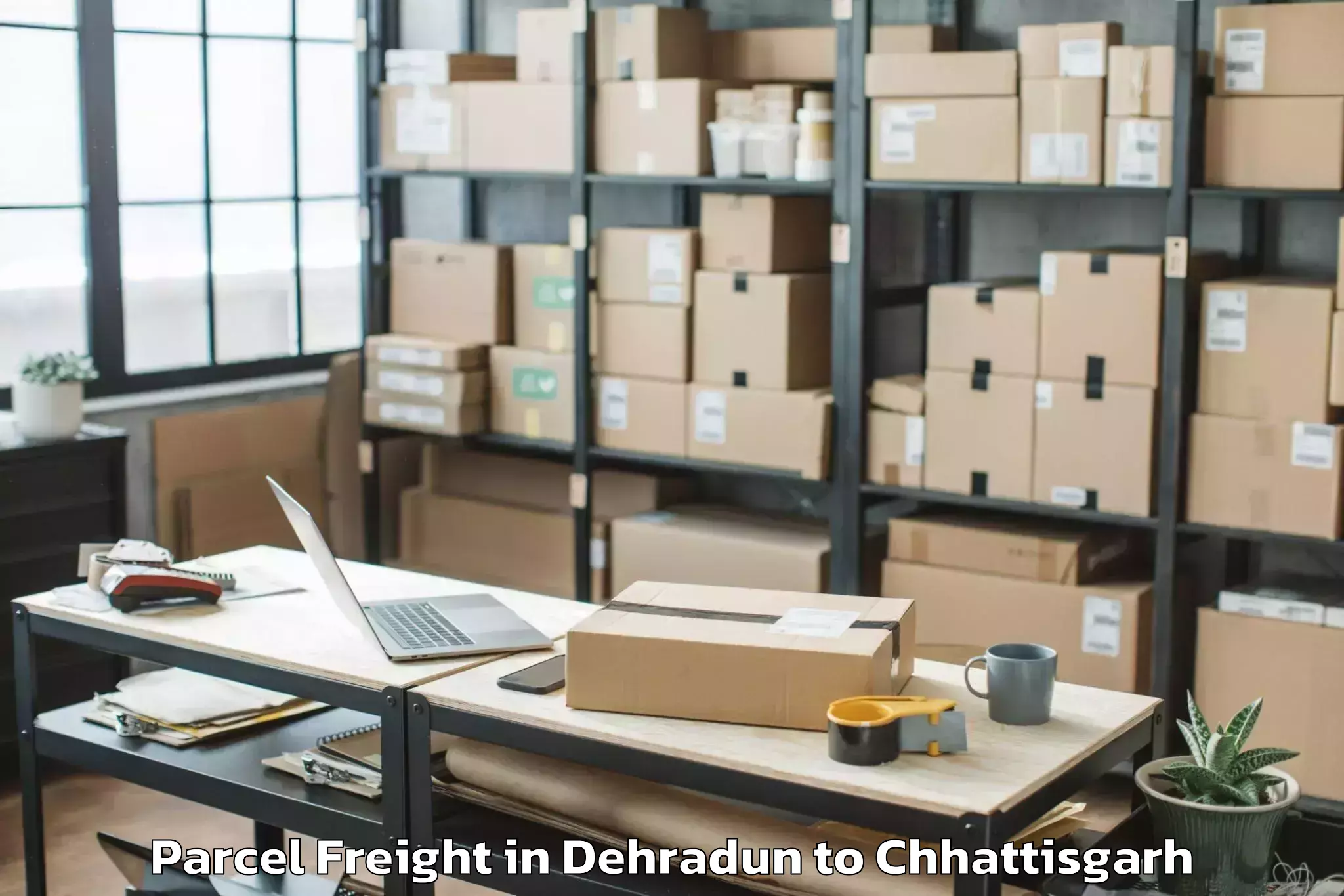 Book Dehradun to Kanker Parcel Freight Online